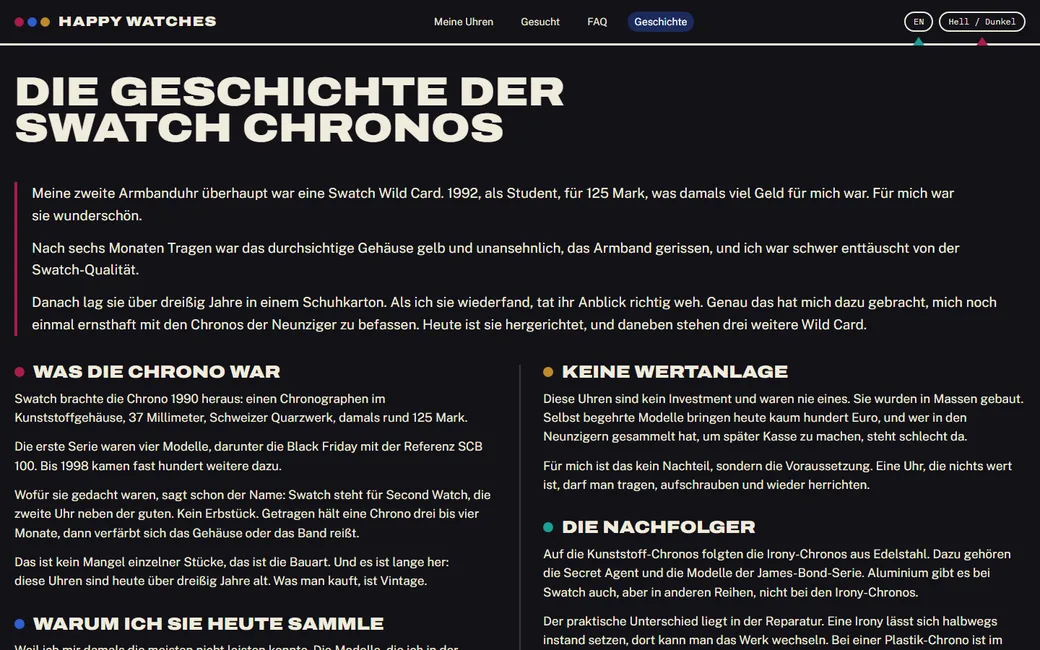 Die Geschichte der Swatch Chronos