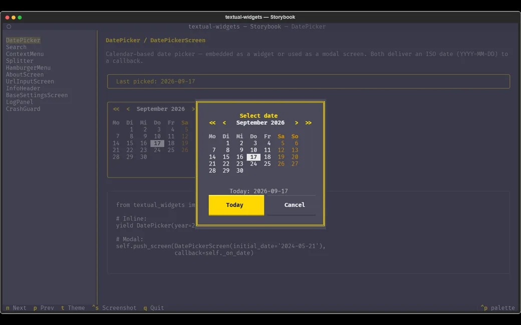 DatePicker als Dialog